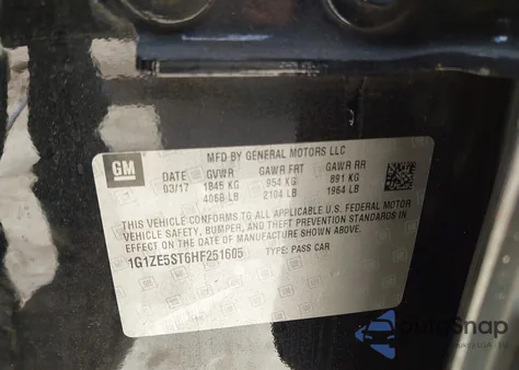 2017 Chevrolet Malibu 1Lt from USA, damaged, VIN 1G1ZE5ST6HF251605